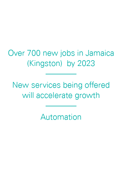 Over 700 new jobs in Jamaica (Kingston) by 2023 New services being offered will accelerate growth Automation