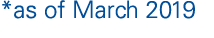 *as of March 2019